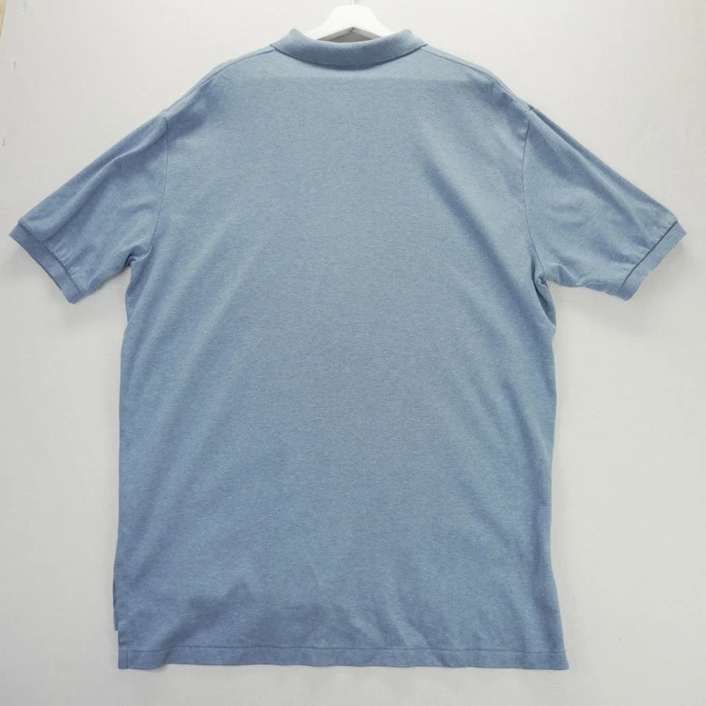 Polo Ralph Lauren Mens XL Blue Heather Short Sleeve Pink Pony Logo Polo Shirt